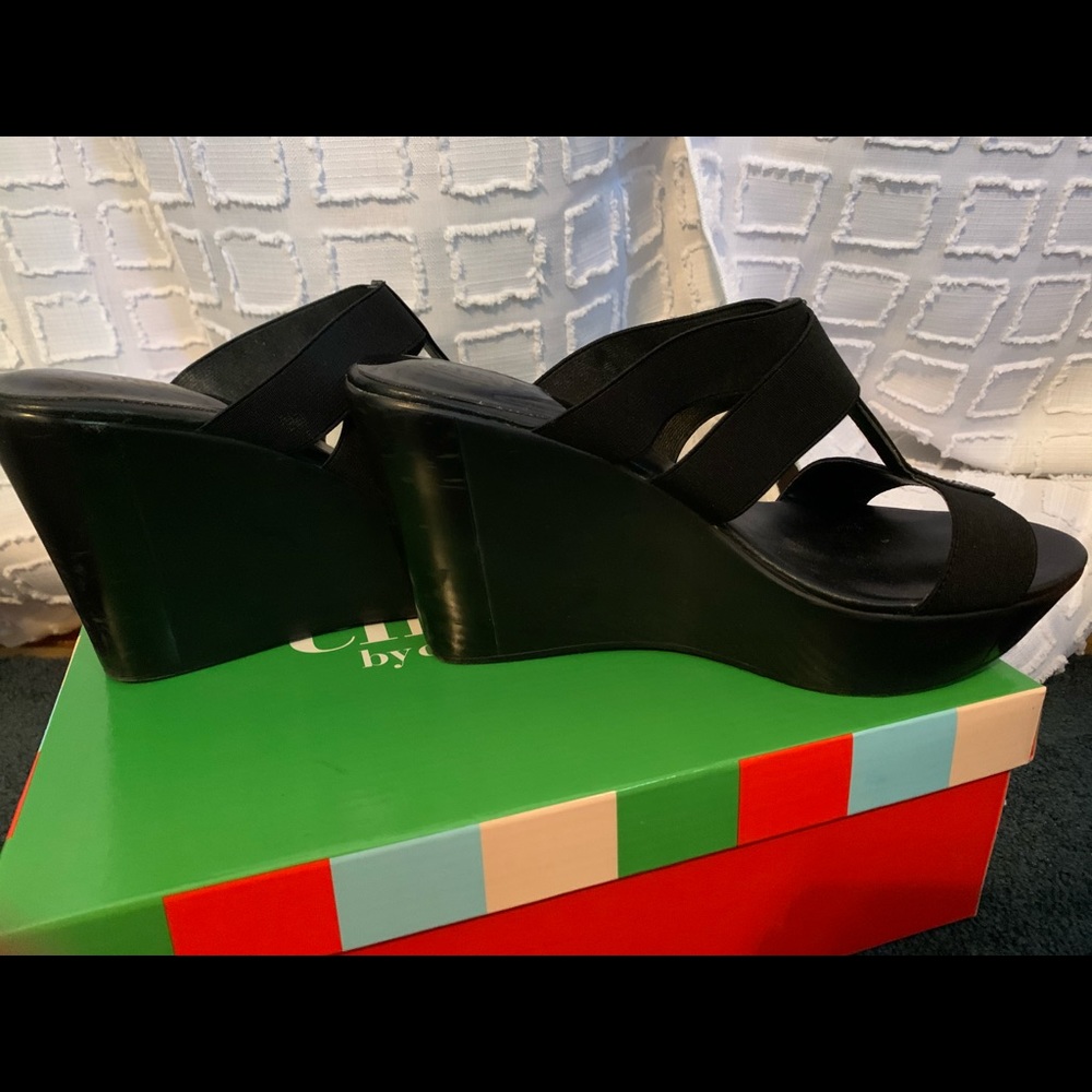 Black Wedge Sandals size 8
